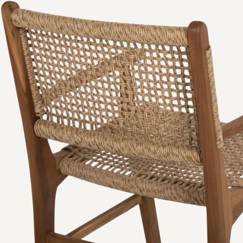 Outdoor chair in teak and rattan Catarina
