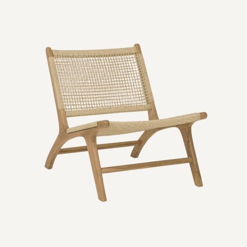 Garden armchair in wood and rattan Hortus
