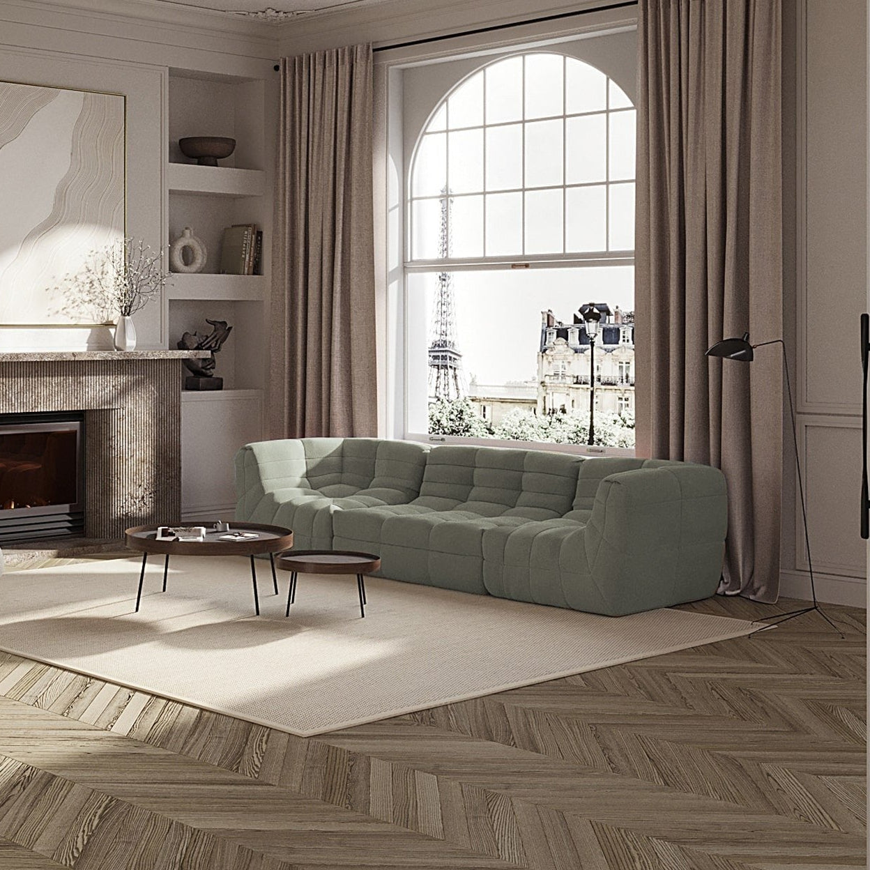 Nuvolo 4-seater straight sofa