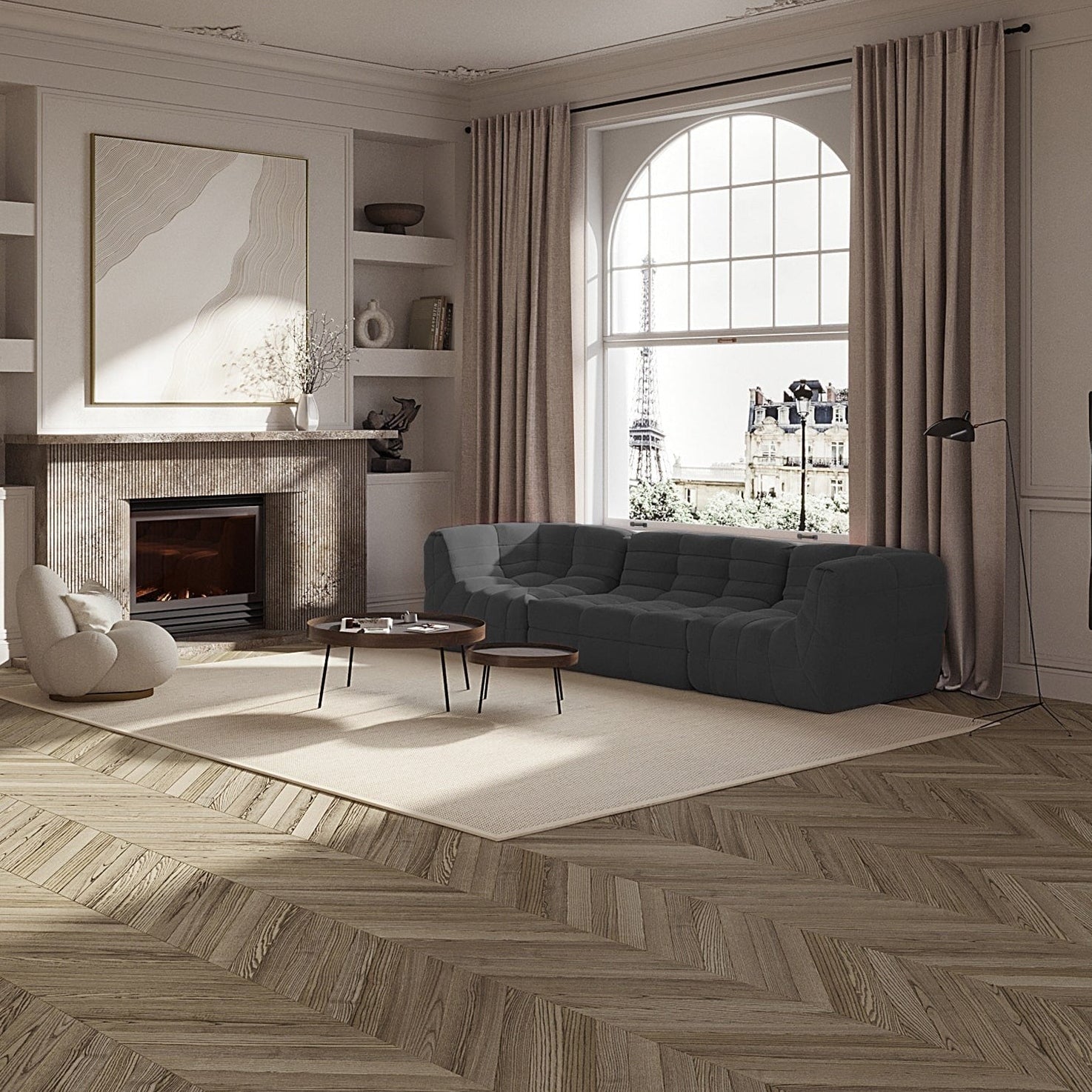 Nuvolo 4-seater straight sofa