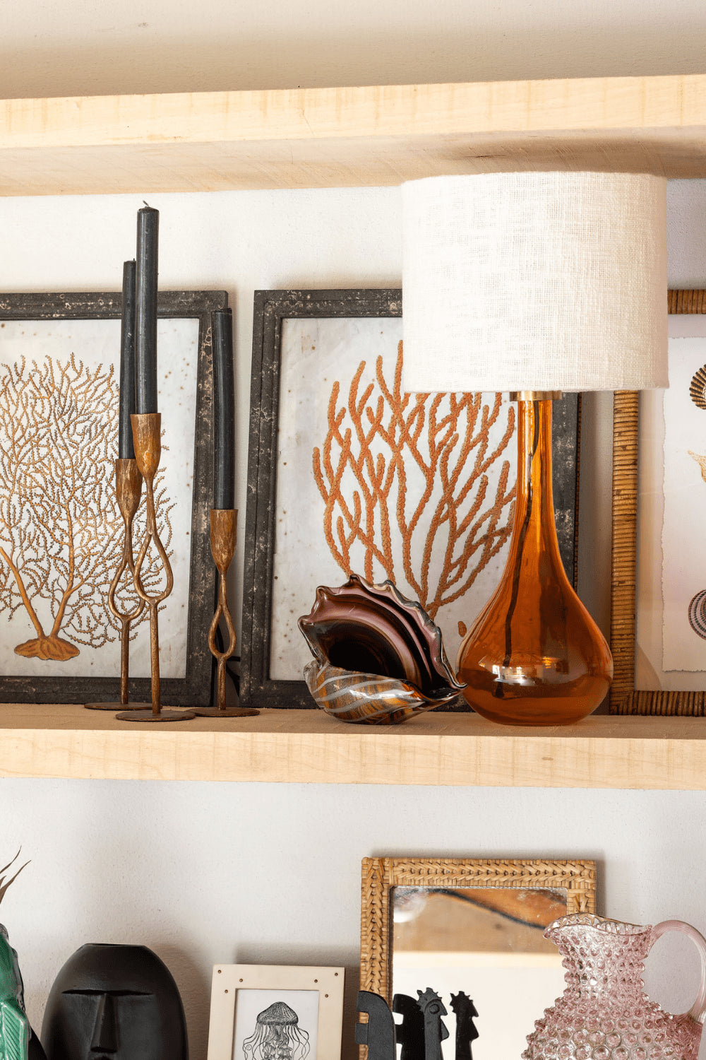 Vintage glass table lamp