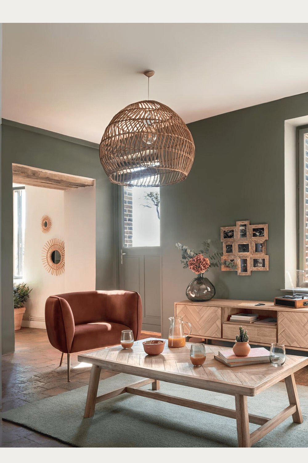 Rattan pendant Light