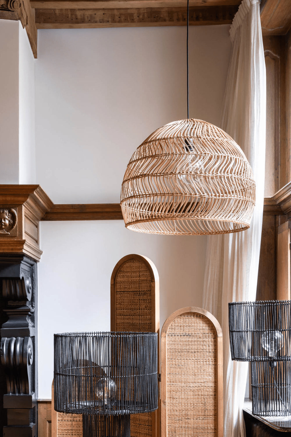 Rattan pendant Light