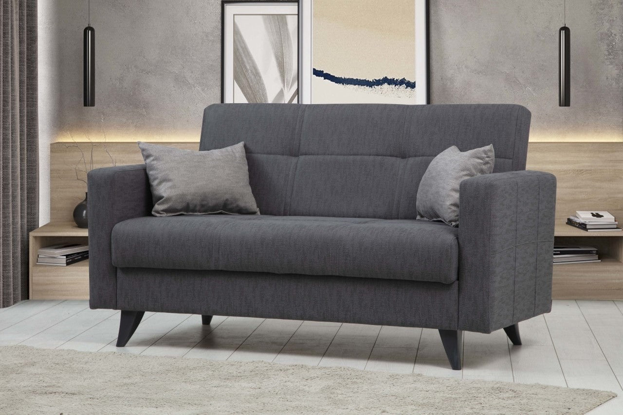 Polya Dark grey Two-Seater Sofa Bed