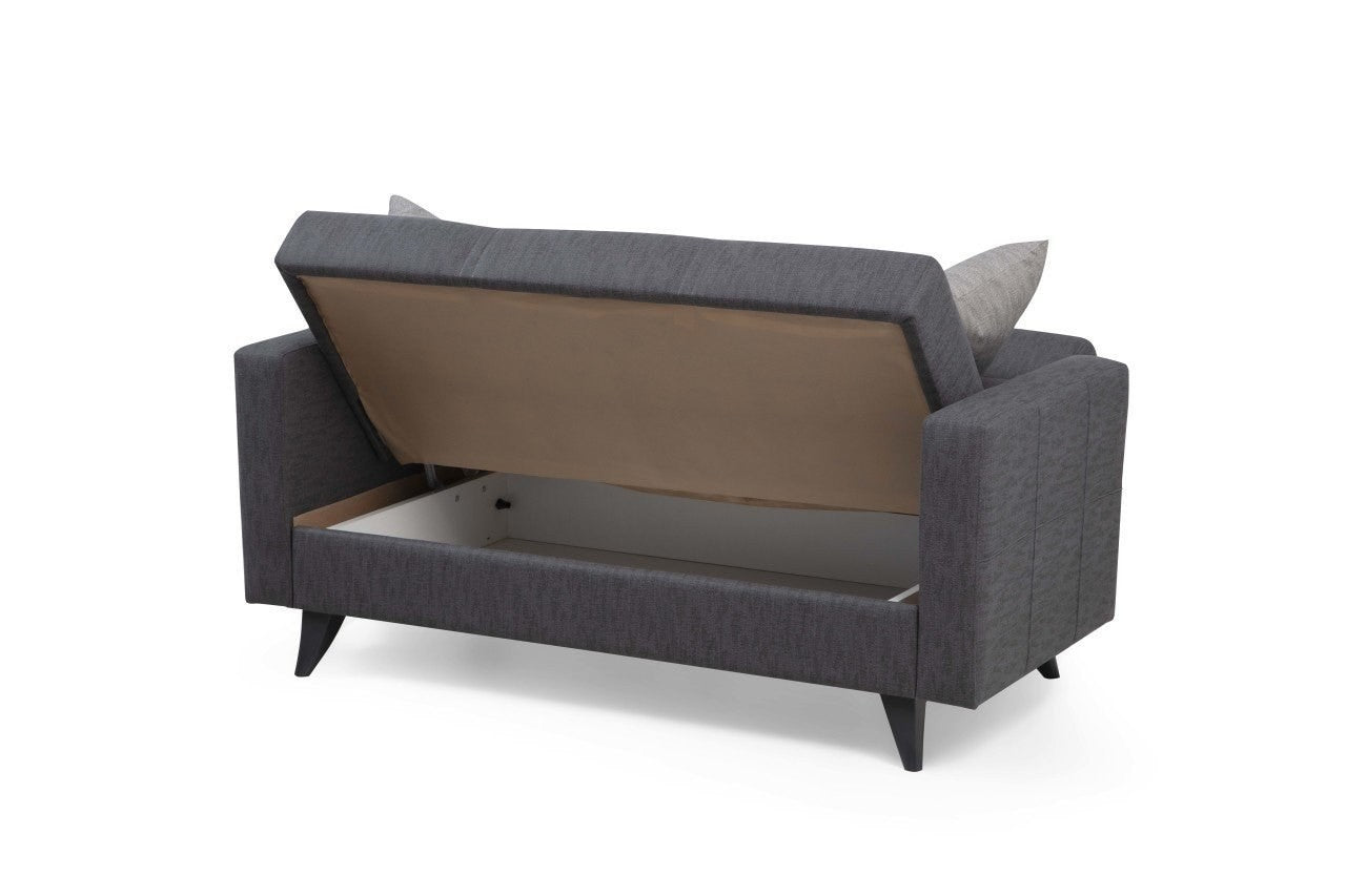 Polya Dark grey Two-Seater Sofa Bed