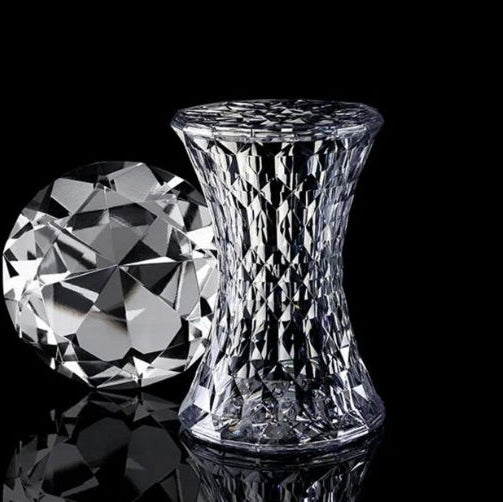 Set of 2 Ghost Stools - Red and Tansparent 45 cm - Outlet