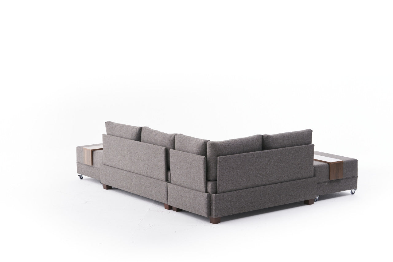 Fly – Brown L Shaped Corner Sofa Bed | Modular Sectional