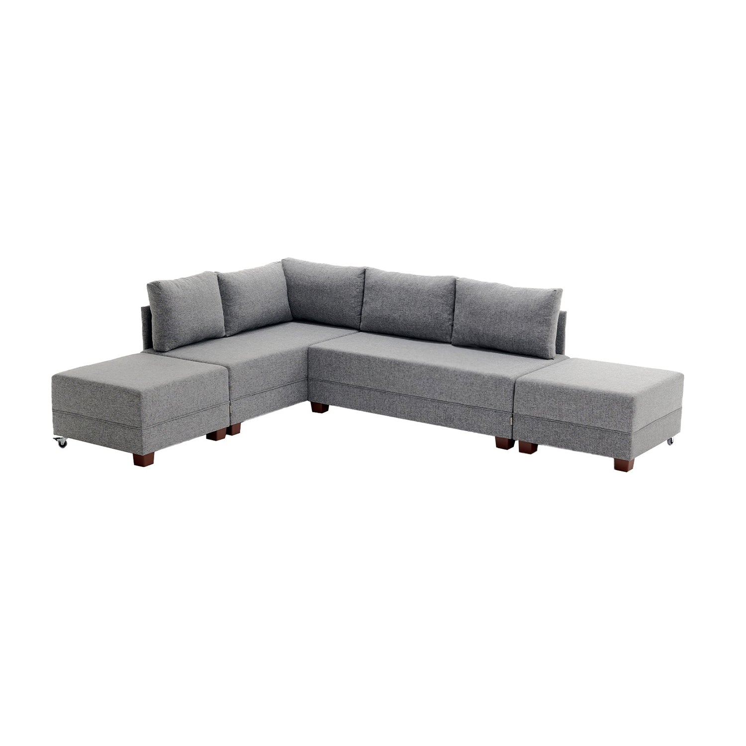 Fly – Grey L Shaped Corner Sofa Bed | Modular Sectional