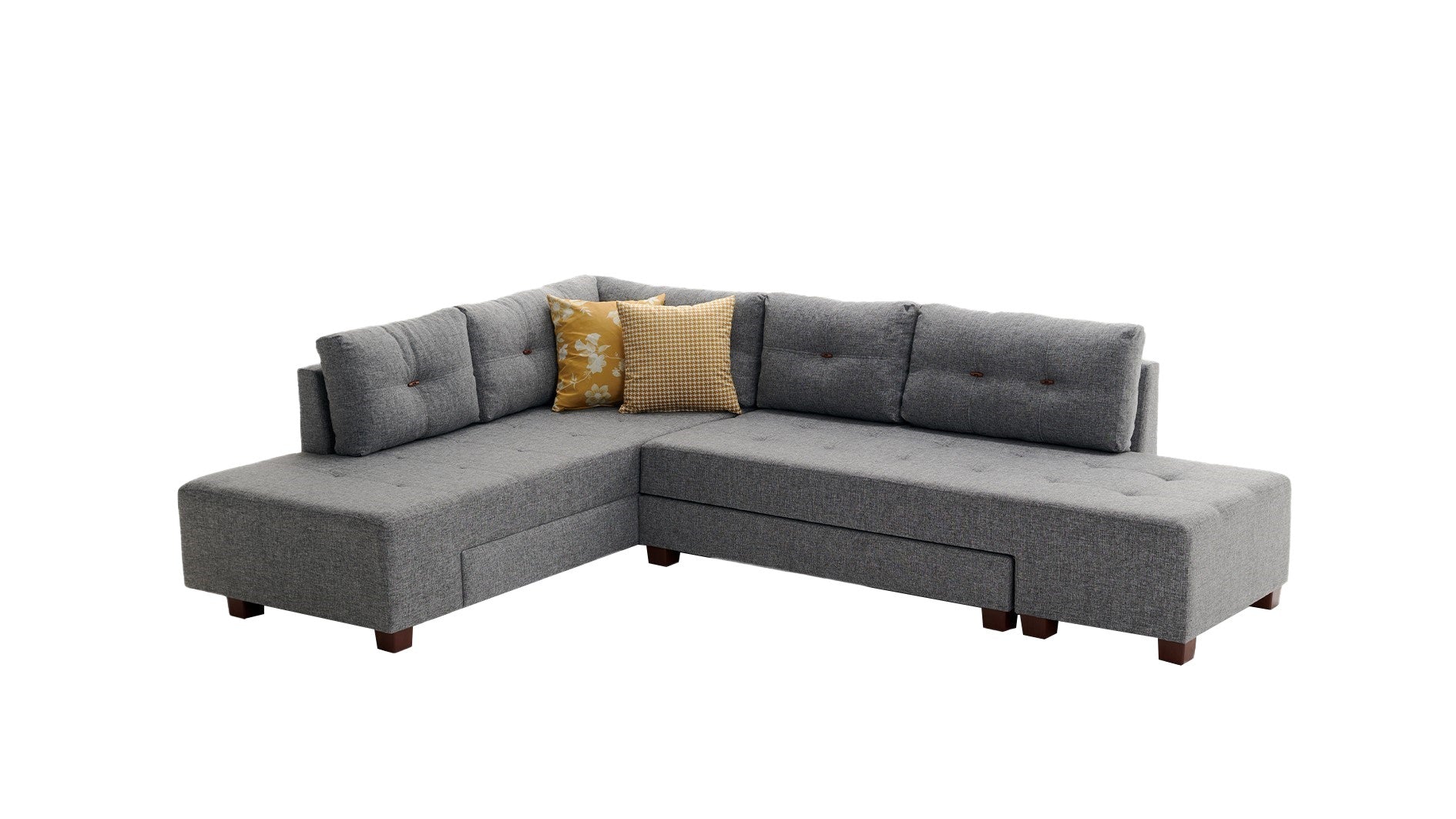 Manama – Grey L Shaped Corner Sofa Bed | Modular Sectional