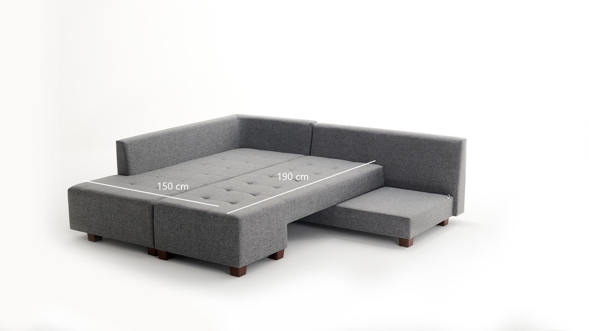 Manama – Grey L Shaped Corner Sofa Bed | Modular Sectional