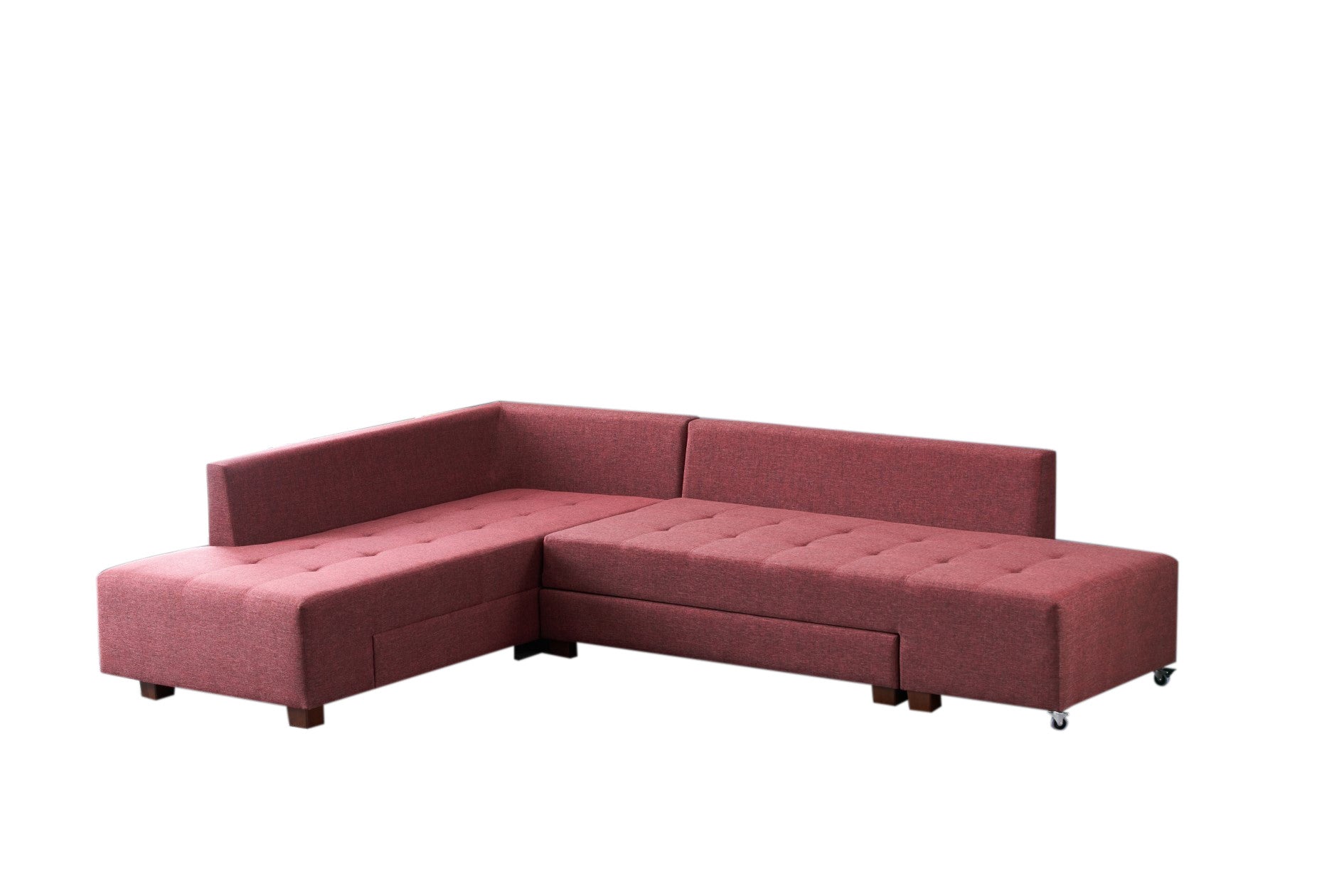 Manama – Claret Red L Shaped Corner Sofa Bed | Modular Sectional