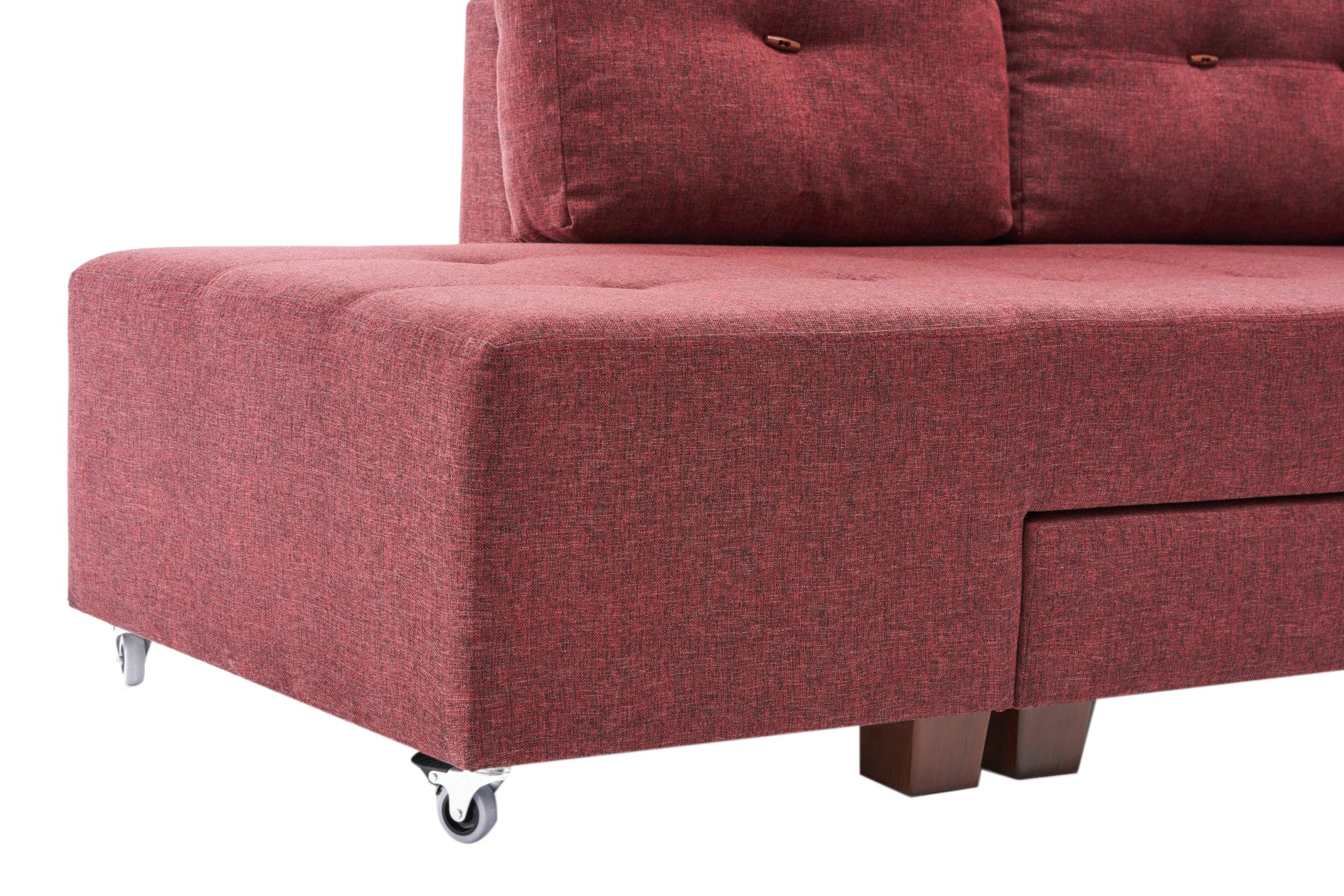 Manama – Claret Red L Shaped Corner Sofa Bed | Modular Sectional