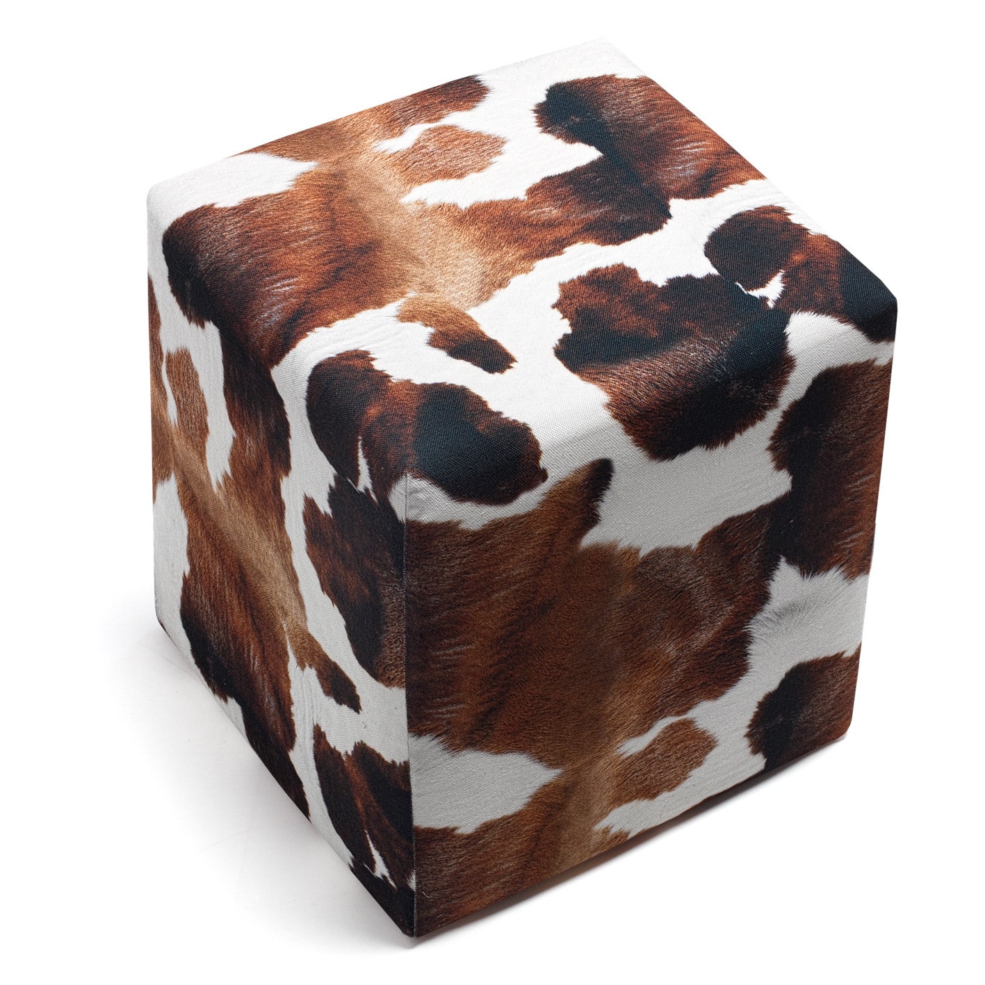 Milky | Brown amd White Pouffe – Modern Upholstered Ottoman