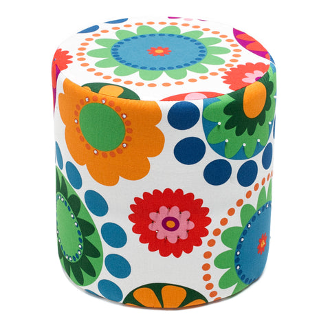 Bahar |colored and flowers Pouffe – Modern Upholstered Ottoman
