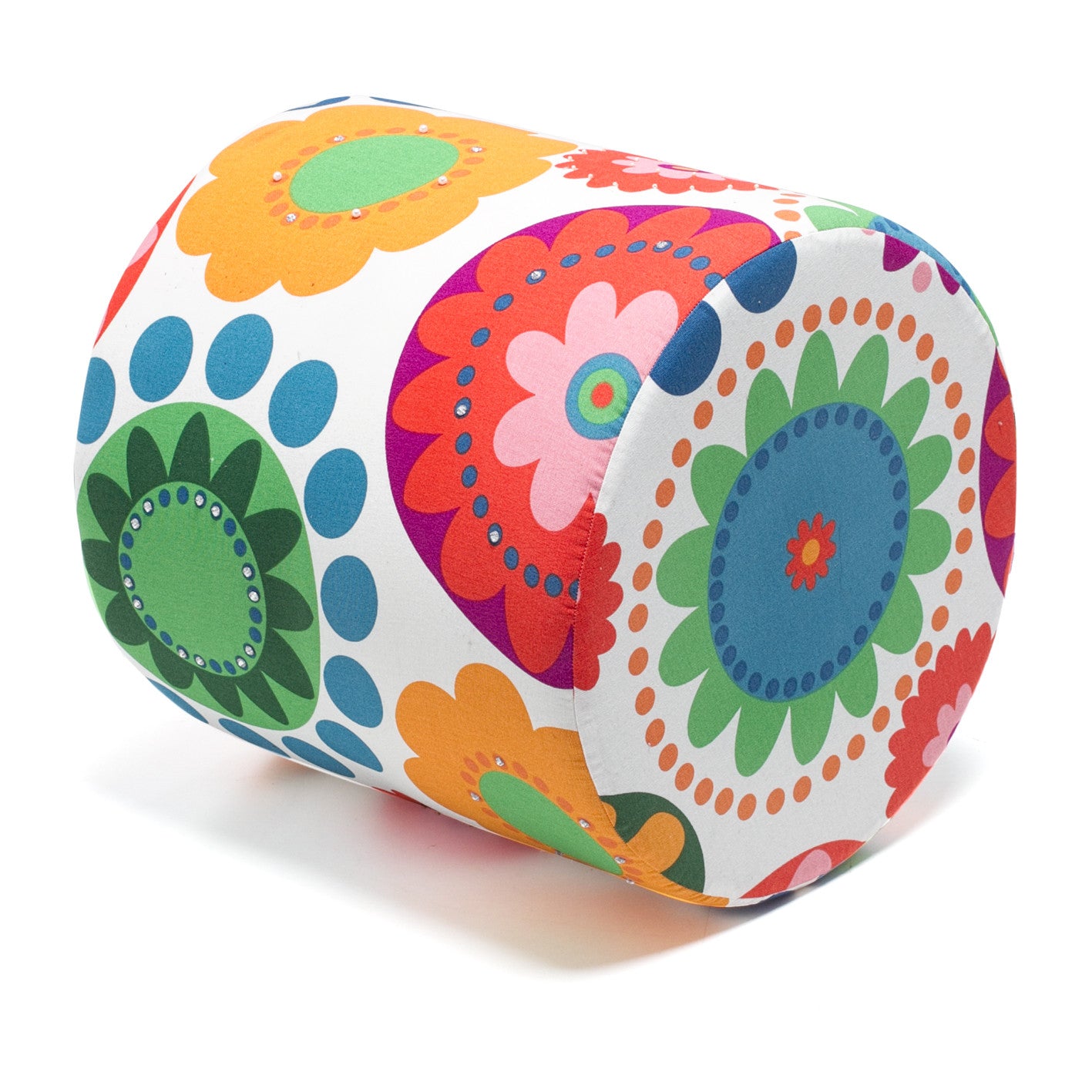 Bahar |colored and flowers Pouffe – Modern Upholstered Ottoman