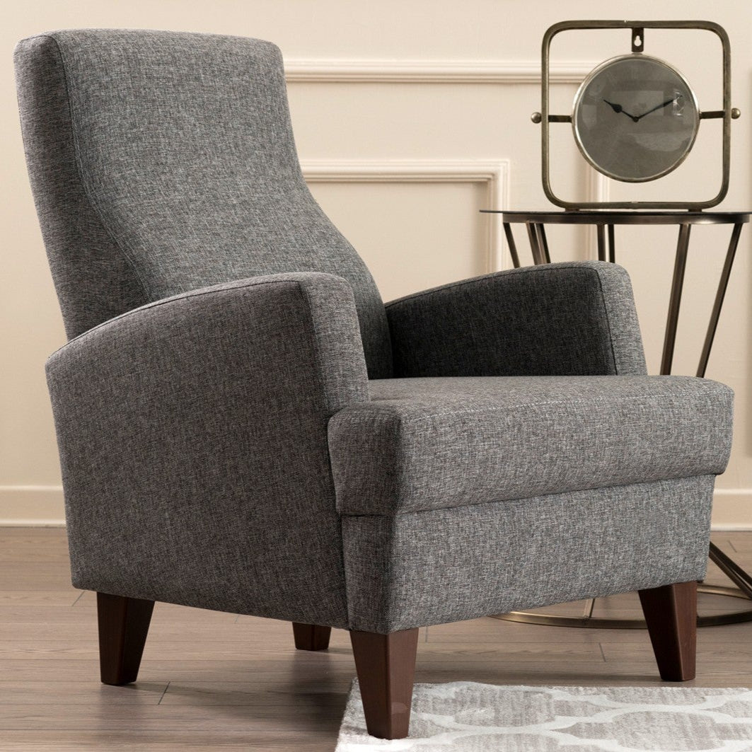 Kana Bergere | Dark Grey Wing Chair – Designer Lounge Armchair