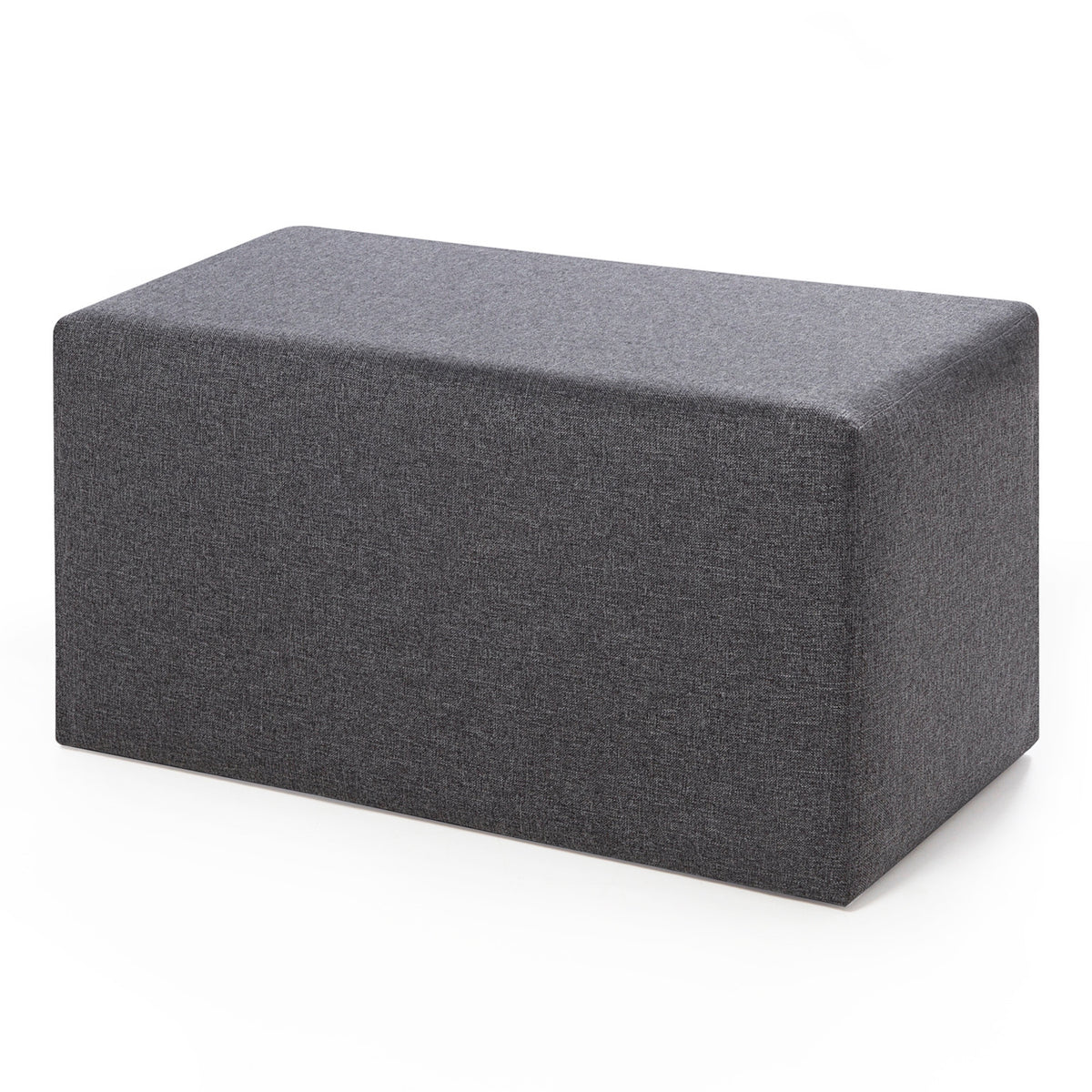 Uzun Puf Grey Pouffe Modern Upholstered Ottoman