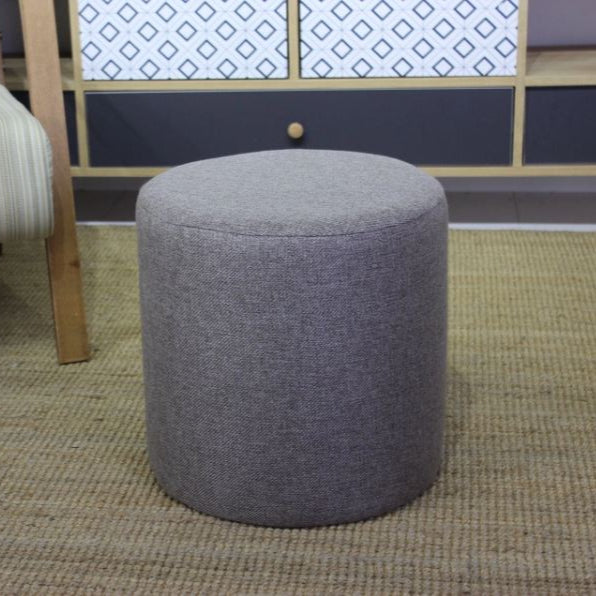 Silindir Puf  | Anthracite Pouffe – Modern Upholstered Ottoman