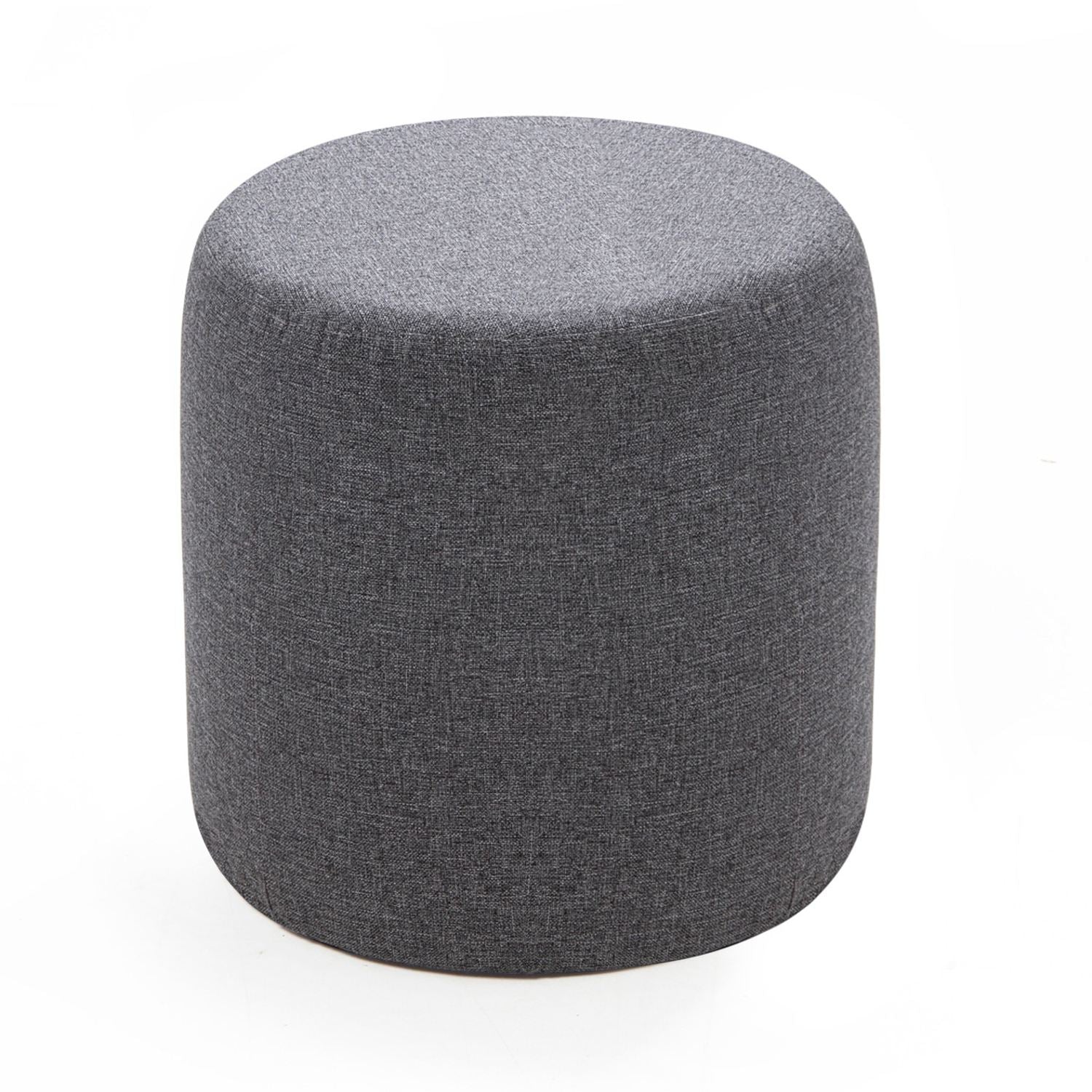 Silindir Puf  | Anthracite Pouffe – Modern Upholstered Ottoman