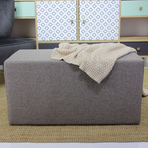 Uzun Puf  | Brown Pouffe – Modern Upholstered Ottoman