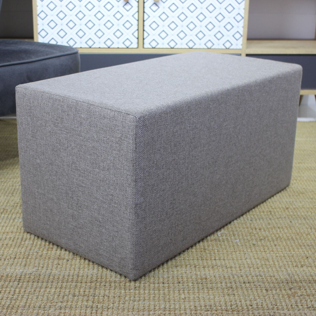 Uzun Puf  | Brown Pouffe – Modern Upholstered Ottoman