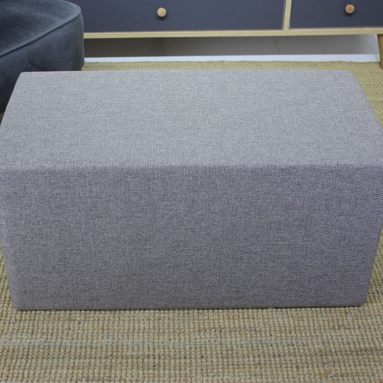 Uzun Puf  | Brown Pouffe – Modern Upholstered Ottoman