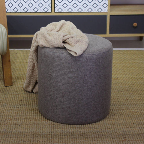 Silindir Puf -  | Brown Pouffe – Modern Upholstered Ottoman