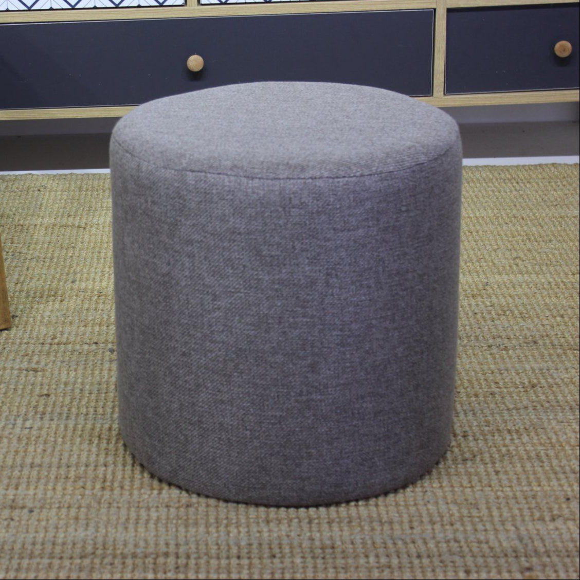 Silindir Puf -  | Brown Pouffe – Modern Upholstered Ottoman