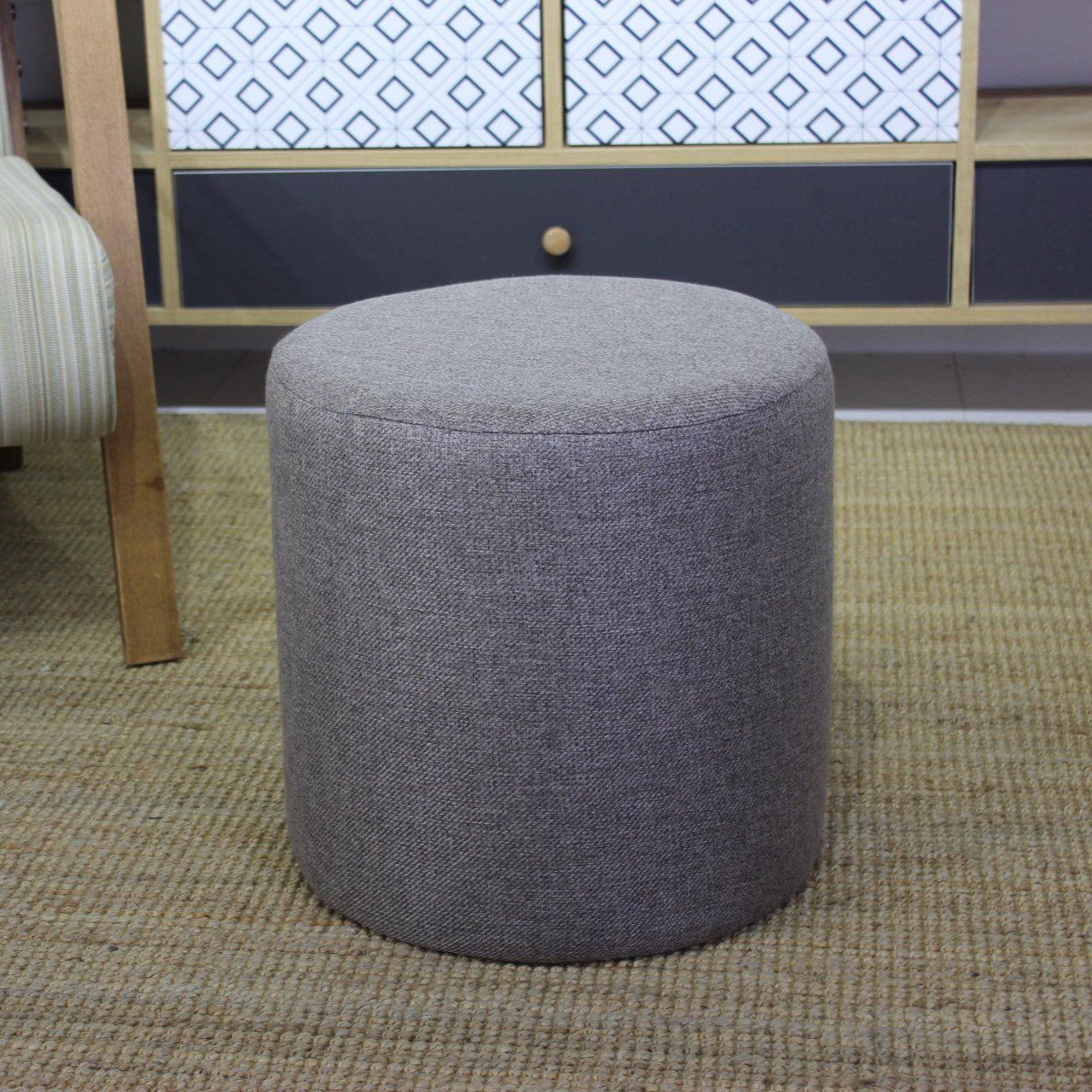 Silindir Puf -  | Brown Pouffe – Modern Upholstered Ottoman