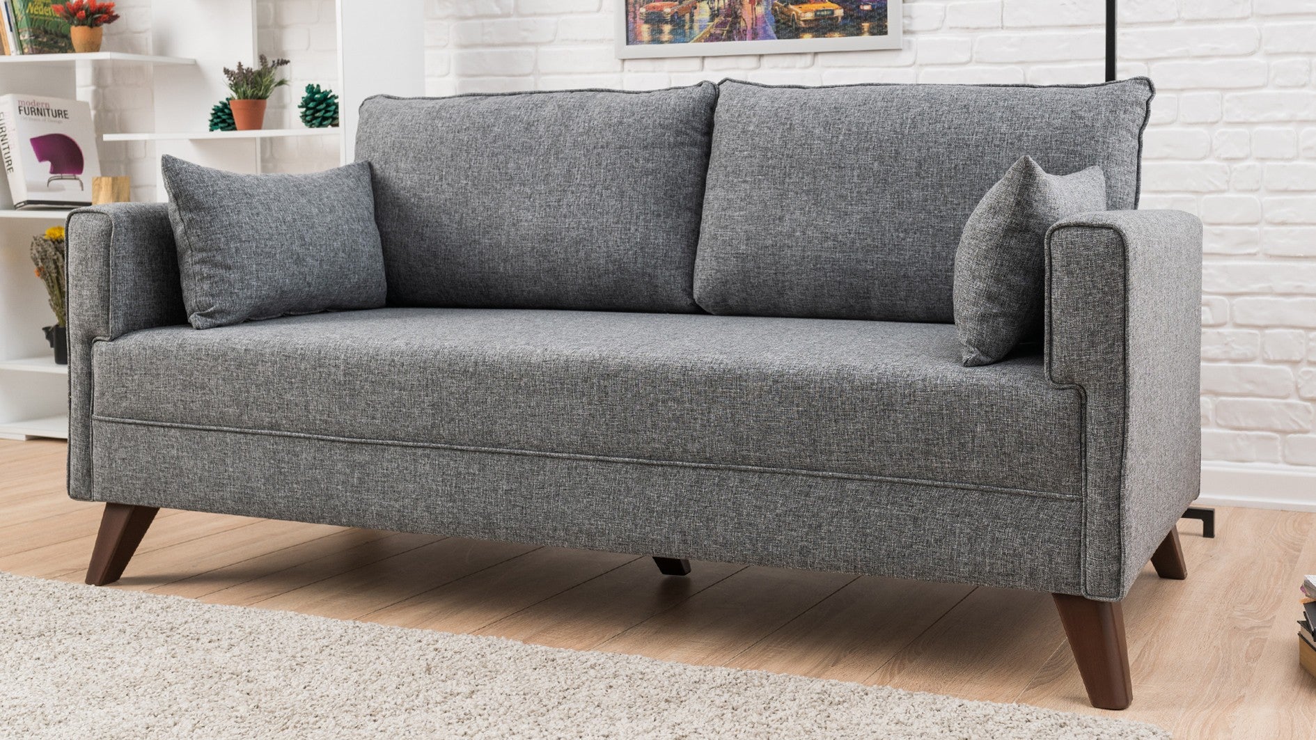 Bella – Grey 2 Seater Sofa | Compact Modern Couch for Two