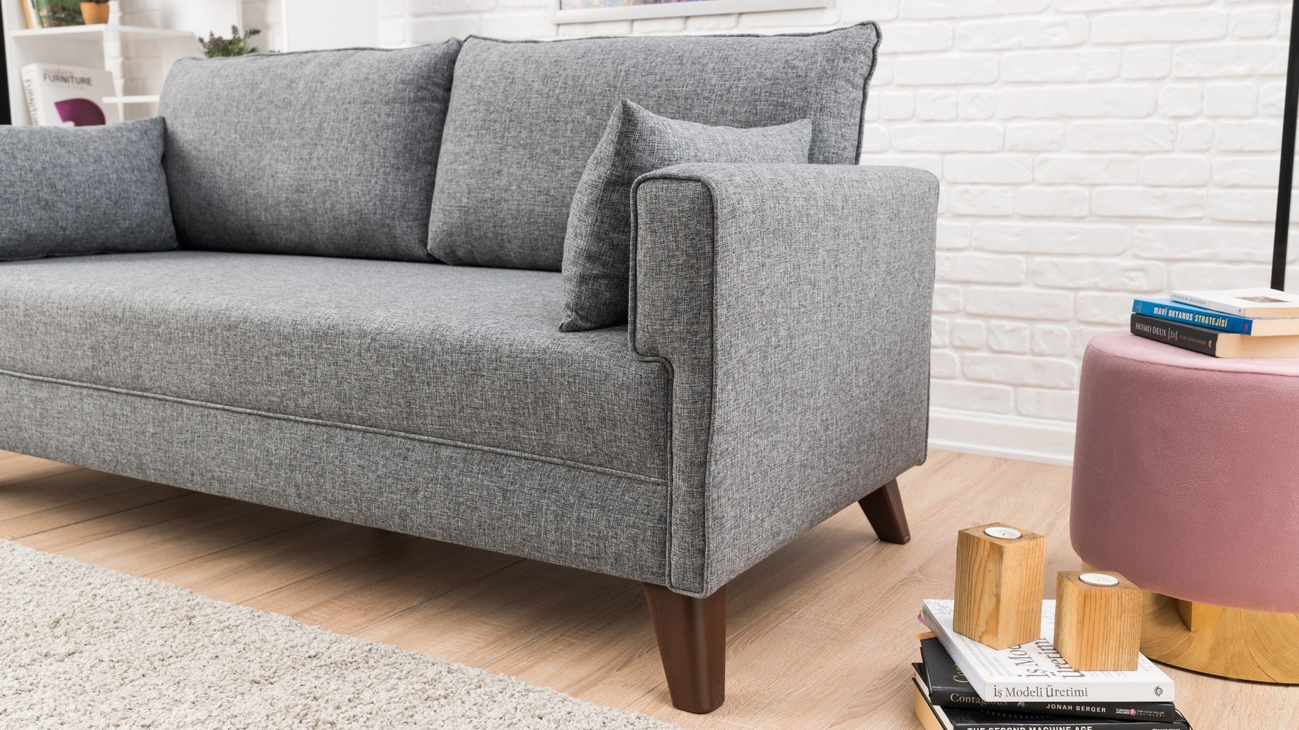 Bella – Grey 2 Seater Sofa | Compact Modern Couch for Two