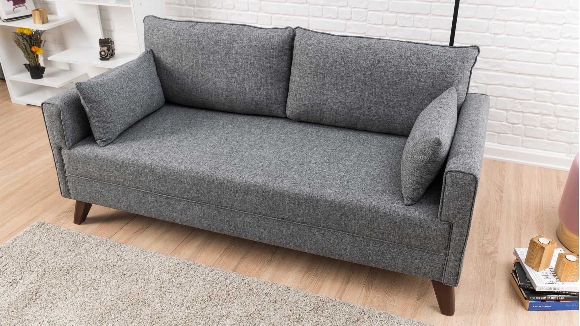 Bella – Grey 2 Seater Sofa | Compact Modern Couch for Two