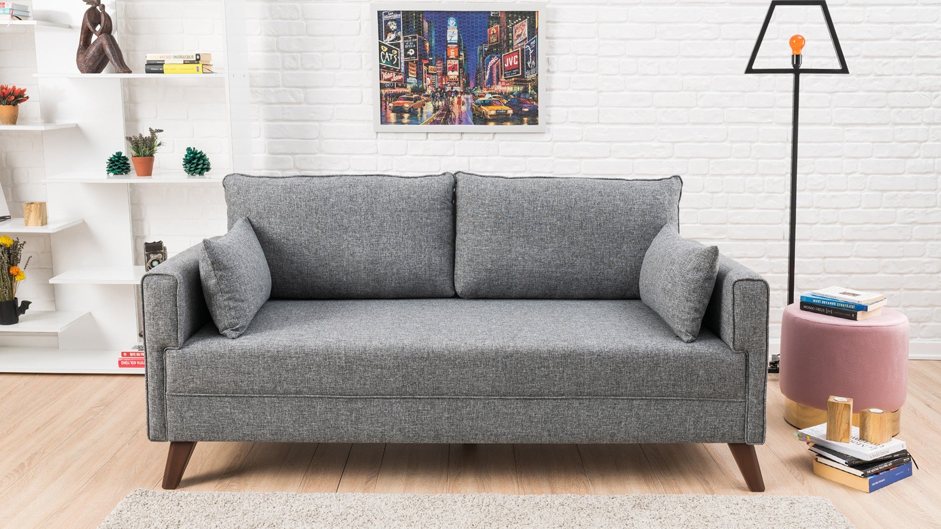 Bella – Grey 2 Seater Sofa | Compact Modern Couch for Two