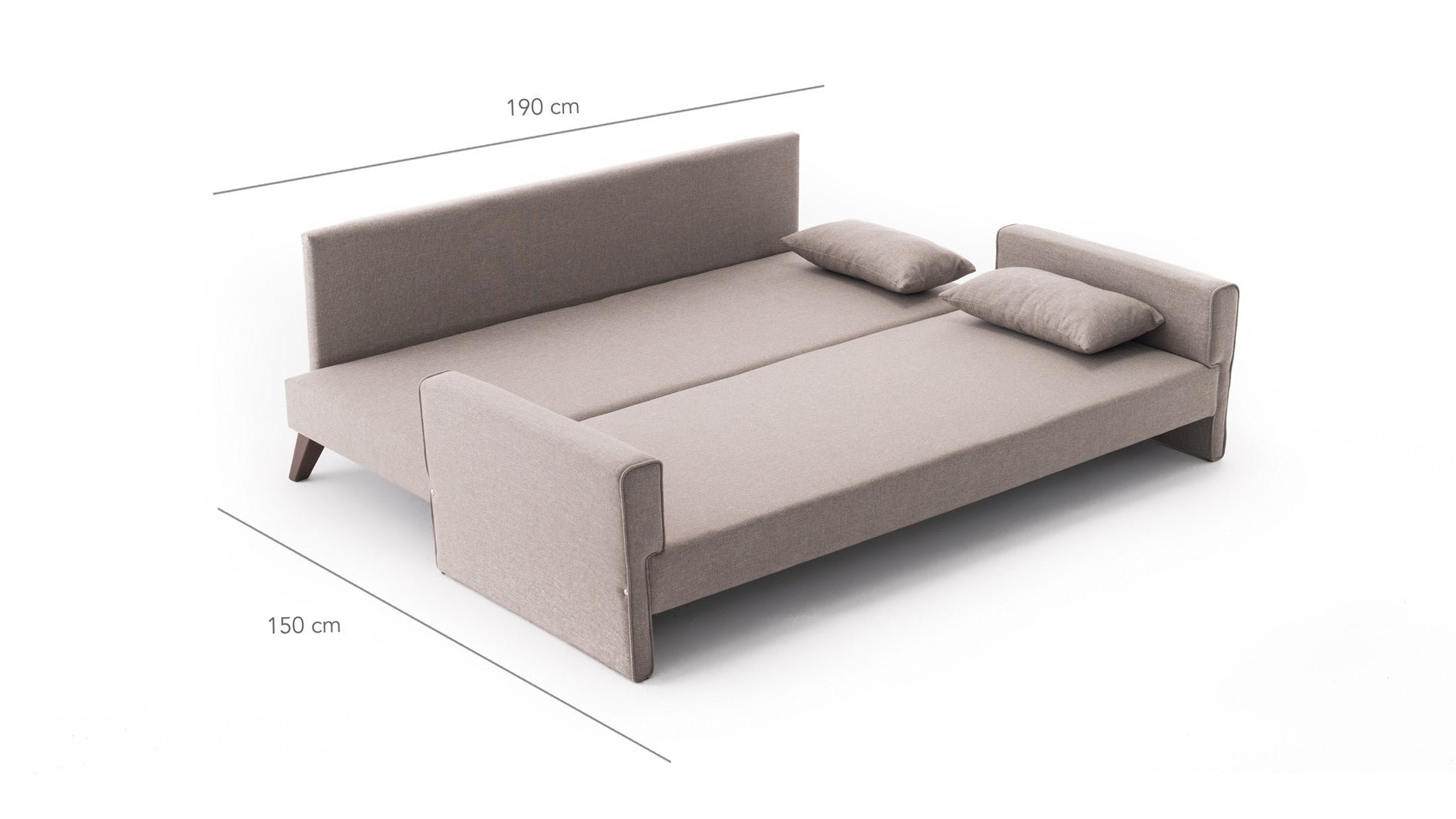 Bella  Cream 3-Seater Sofa Bed - | Large Pull-Out Couch for Guests