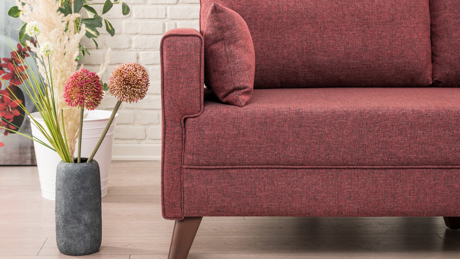 Bella – Claret Red 2 Seater Sofa | Compact Modern Couch for Two