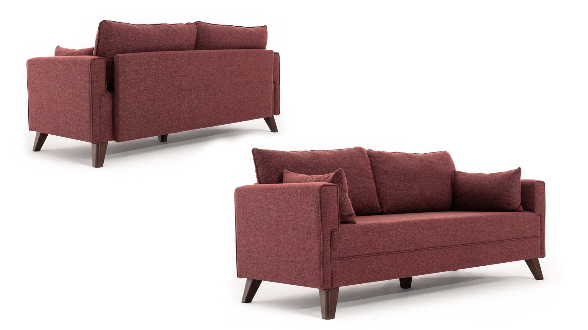 Bella – Claret Red 2 Seater Sofa | Compact Modern Couch for Two