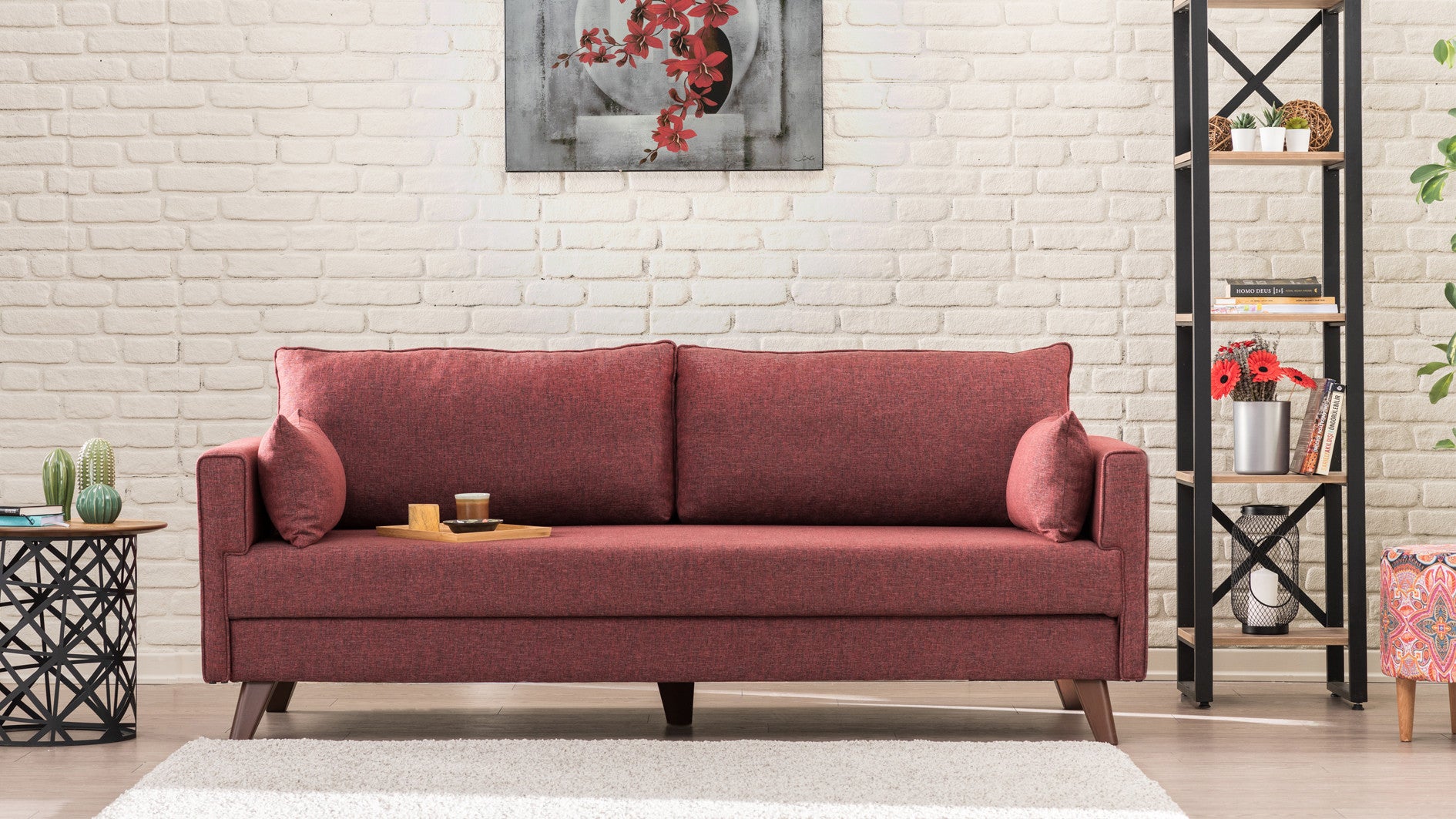 Bella – Claret Red 3 Seater Sofa | Comfortable sofa
