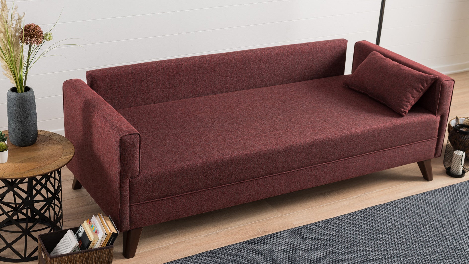 Bella – Claret Red 3 Seater Sofa | Comfortable sofa