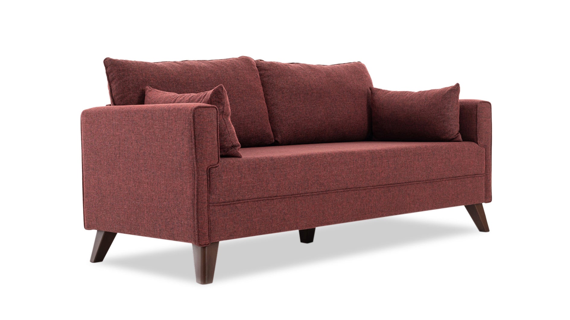 Bella  Claret Red 3-Seater Sofa Bed - | Large Pull-Out Couch for Guests