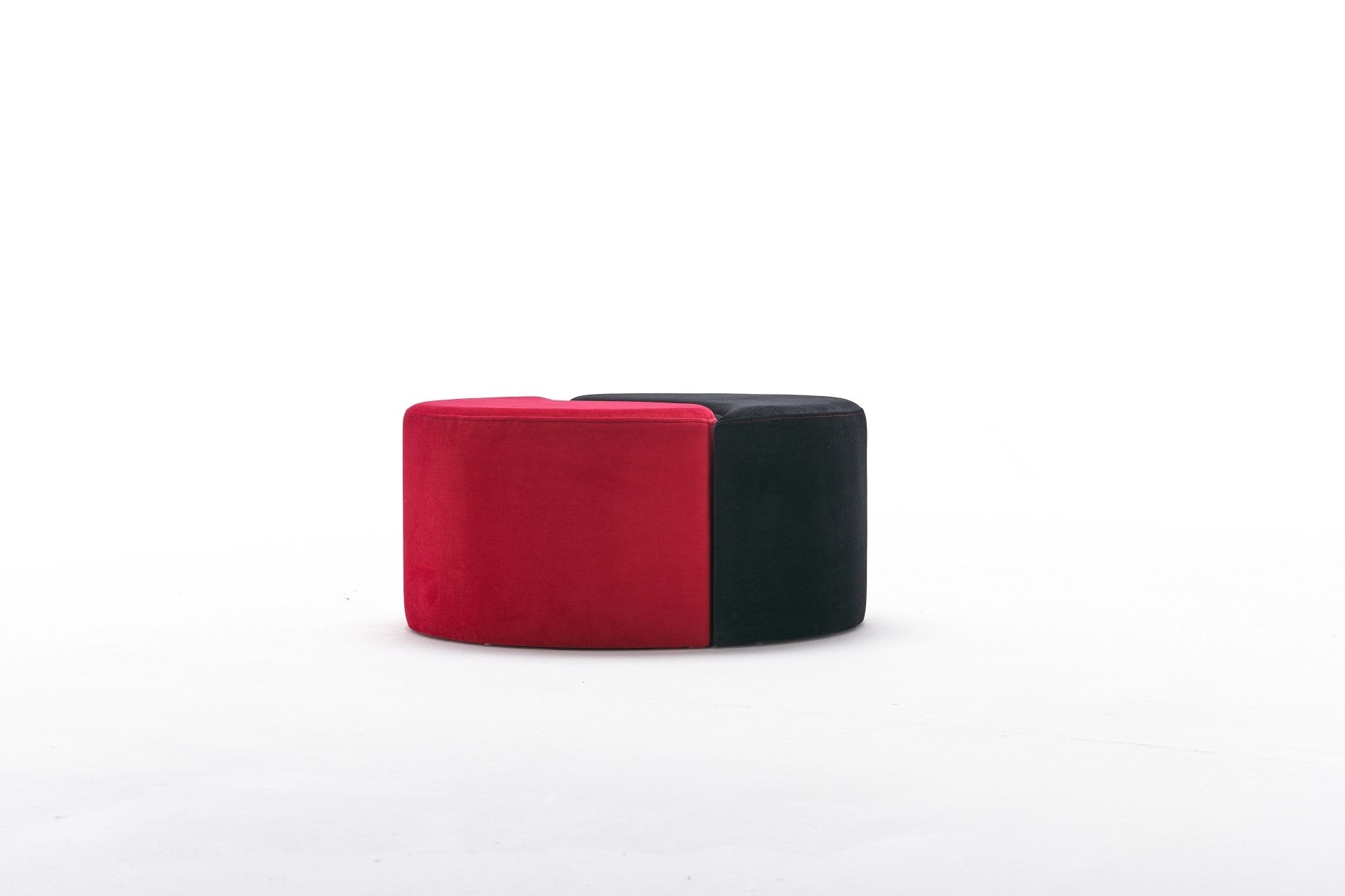 Alis Puf| Black Red Pouffe – Modern Upholstered Ottoman