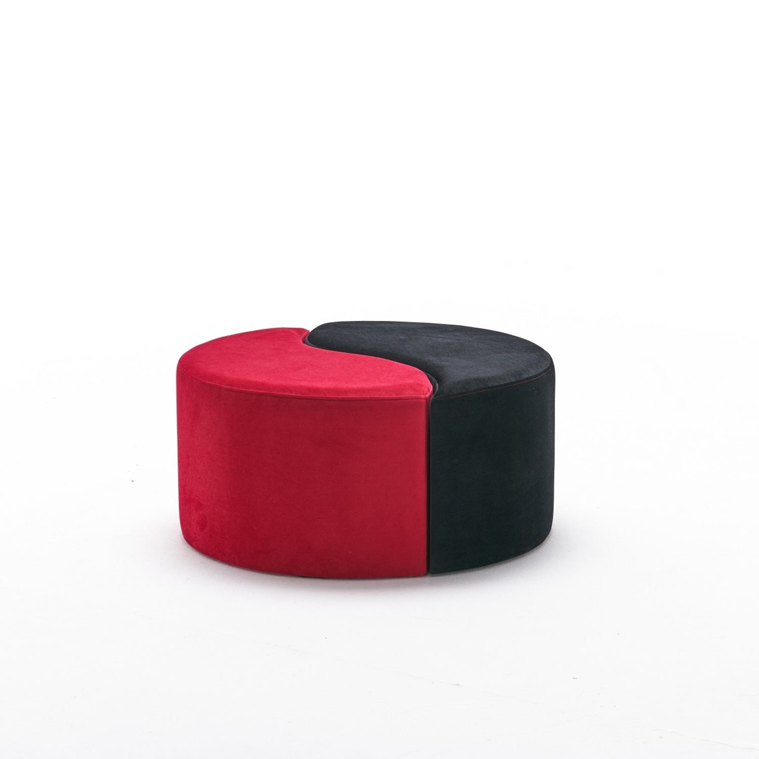 Alis Puf| Black Red Pouffe – Modern Upholstered Ottoman