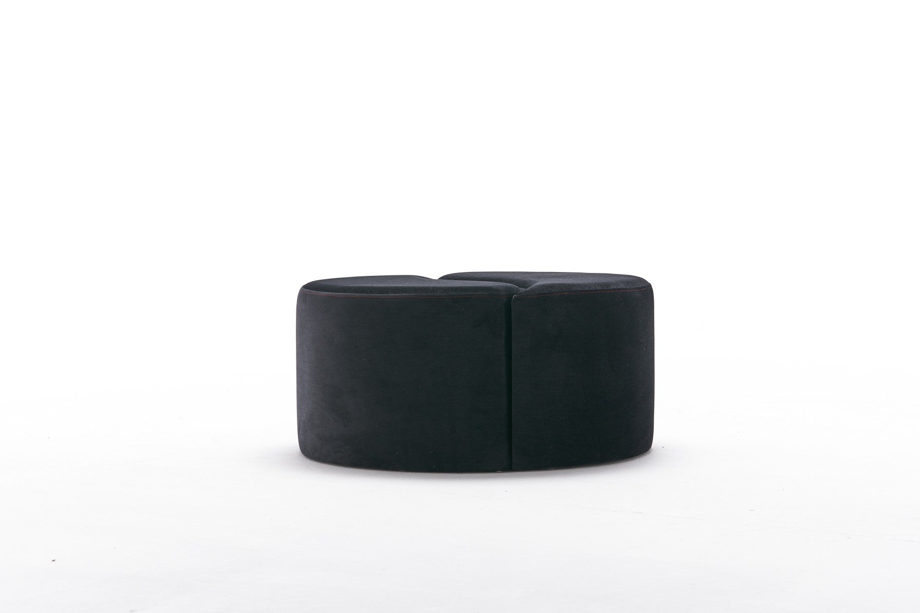 Alis Puf  | Anthracite Pink Pouffe – Modern Upholstered Ottoman
