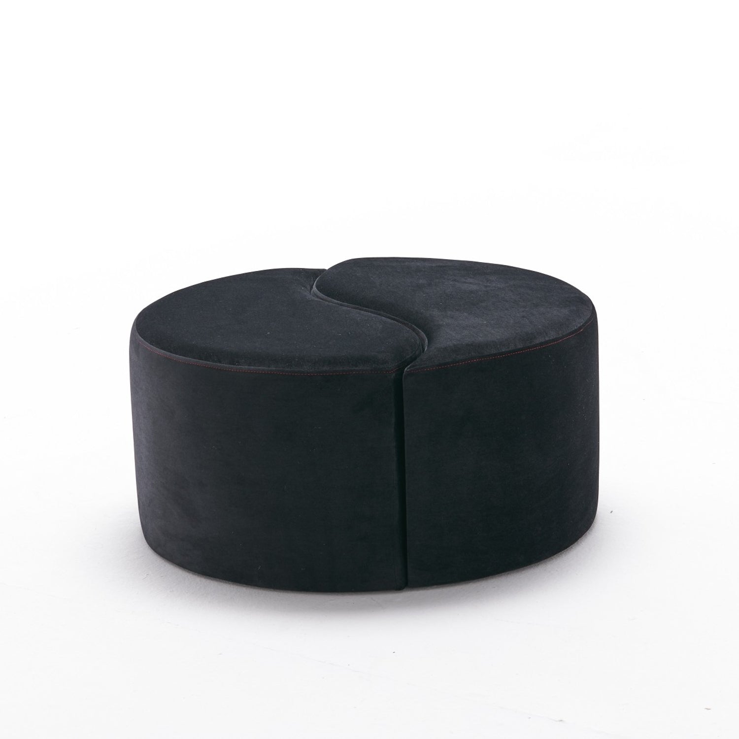 Alis Puf  | Anthracite Pink Pouffe – Modern Upholstered Ottoman