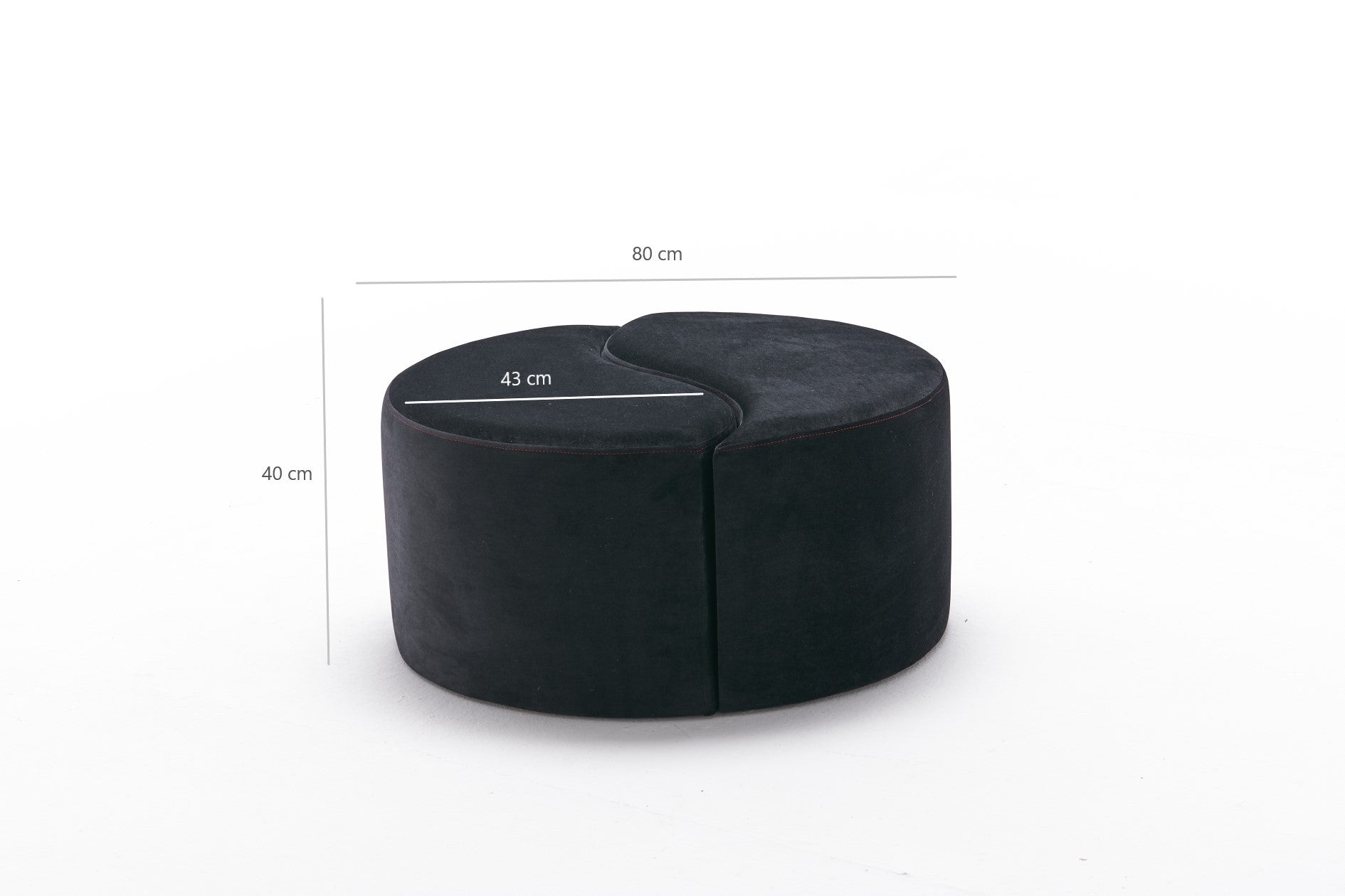 Alis Puf  | Anthracite Pink Pouffe – Modern Upholstered Ottoman