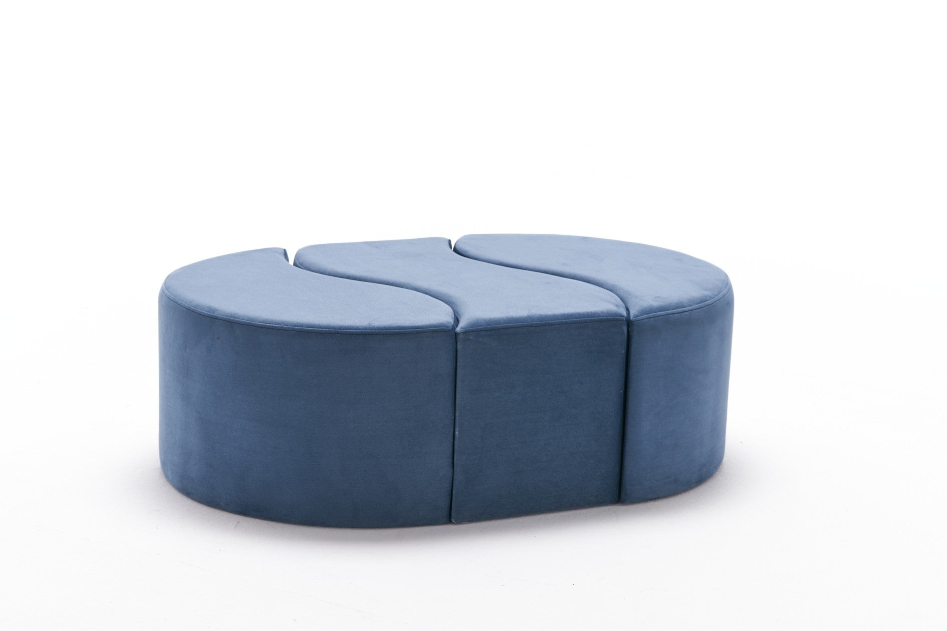 Alya Puf  | Blue Pouffe – Modern Upholstered Ottoman