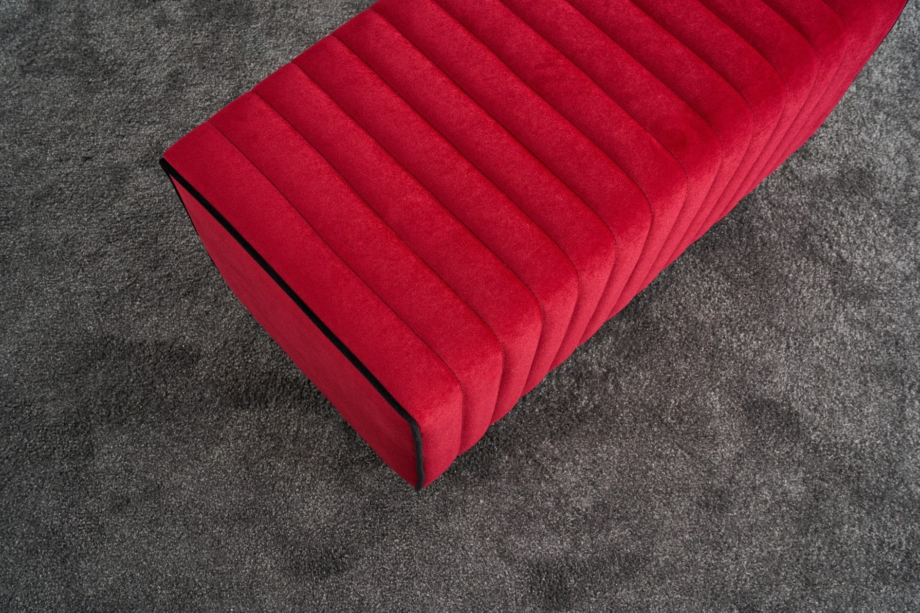 Mabel Puf - Red | Red Pouffe – Modern Upholstered Ottoman