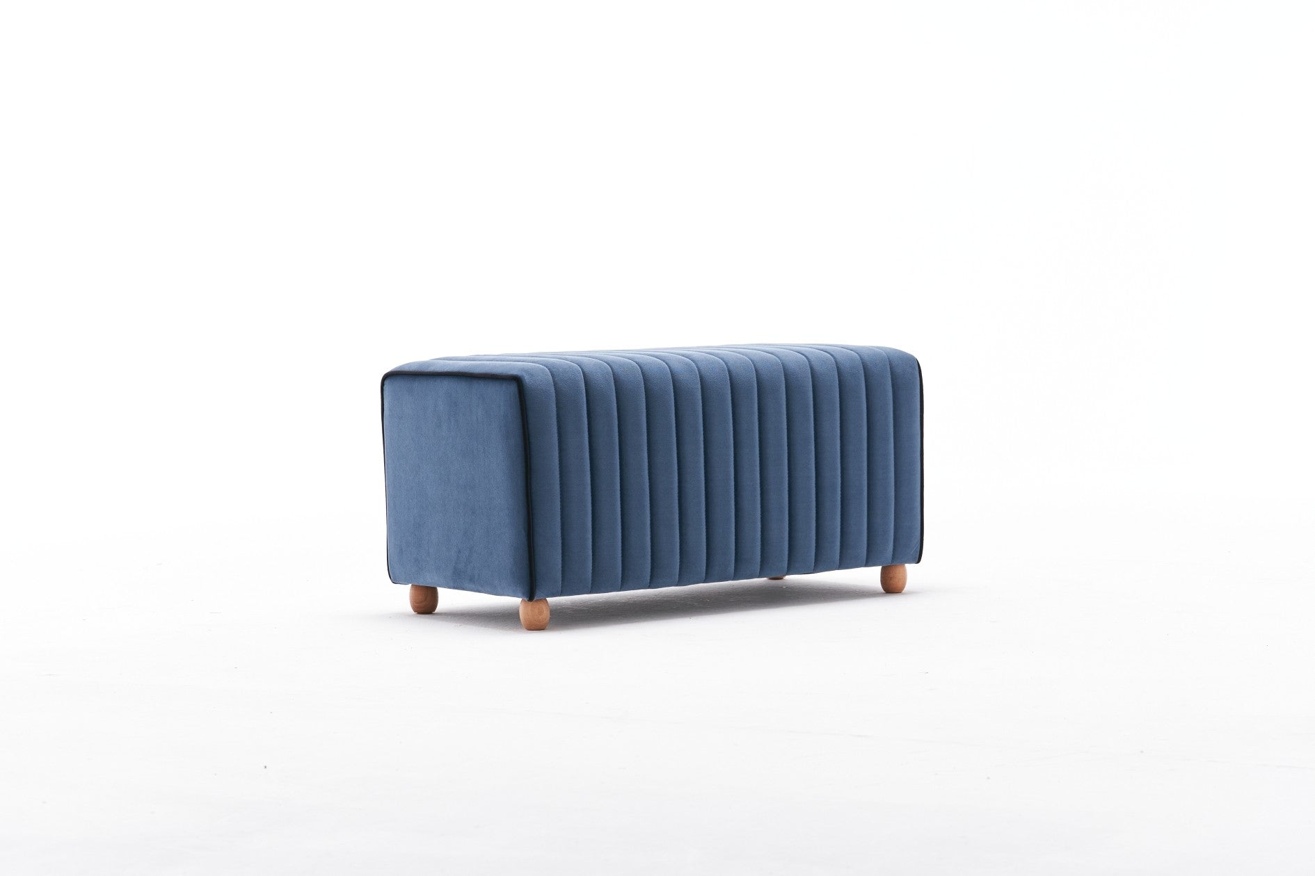 Mabel Puf - Blue | Blue Pouffe – Modern Upholstered Ottoman