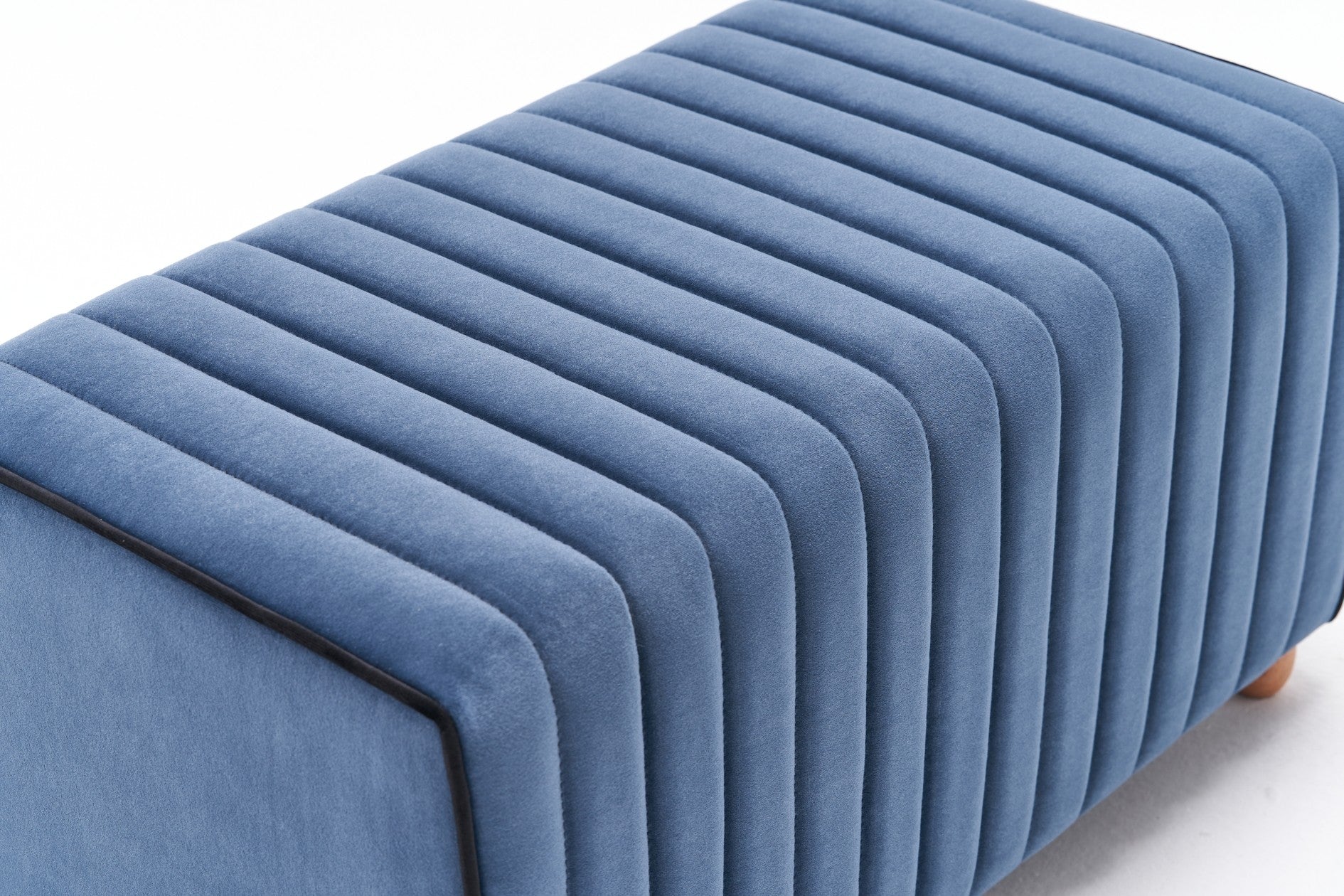 Mabel Puf - Blue | Blue Pouffe – Modern Upholstered Ottoman
