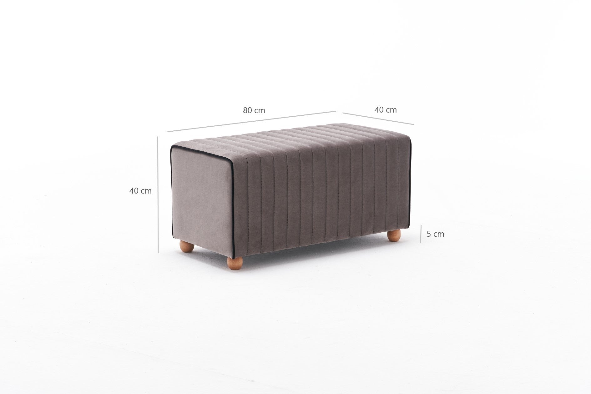 Mabel Puf - Mink | Mink Pouffe – Modern Upholstered Ottoman