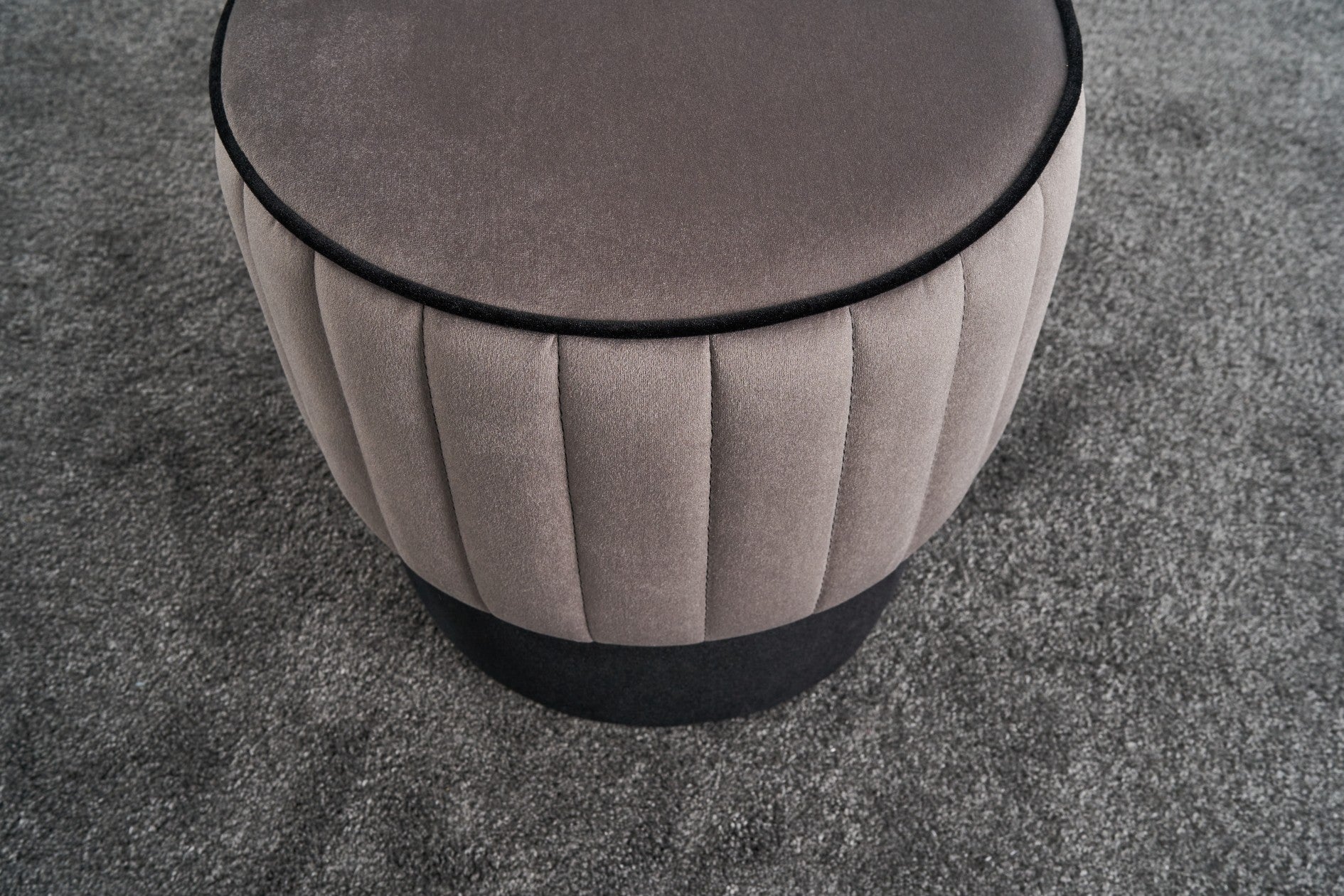 ROSE PUF  Grey Pouffe – Modern Upholstered Ottoman